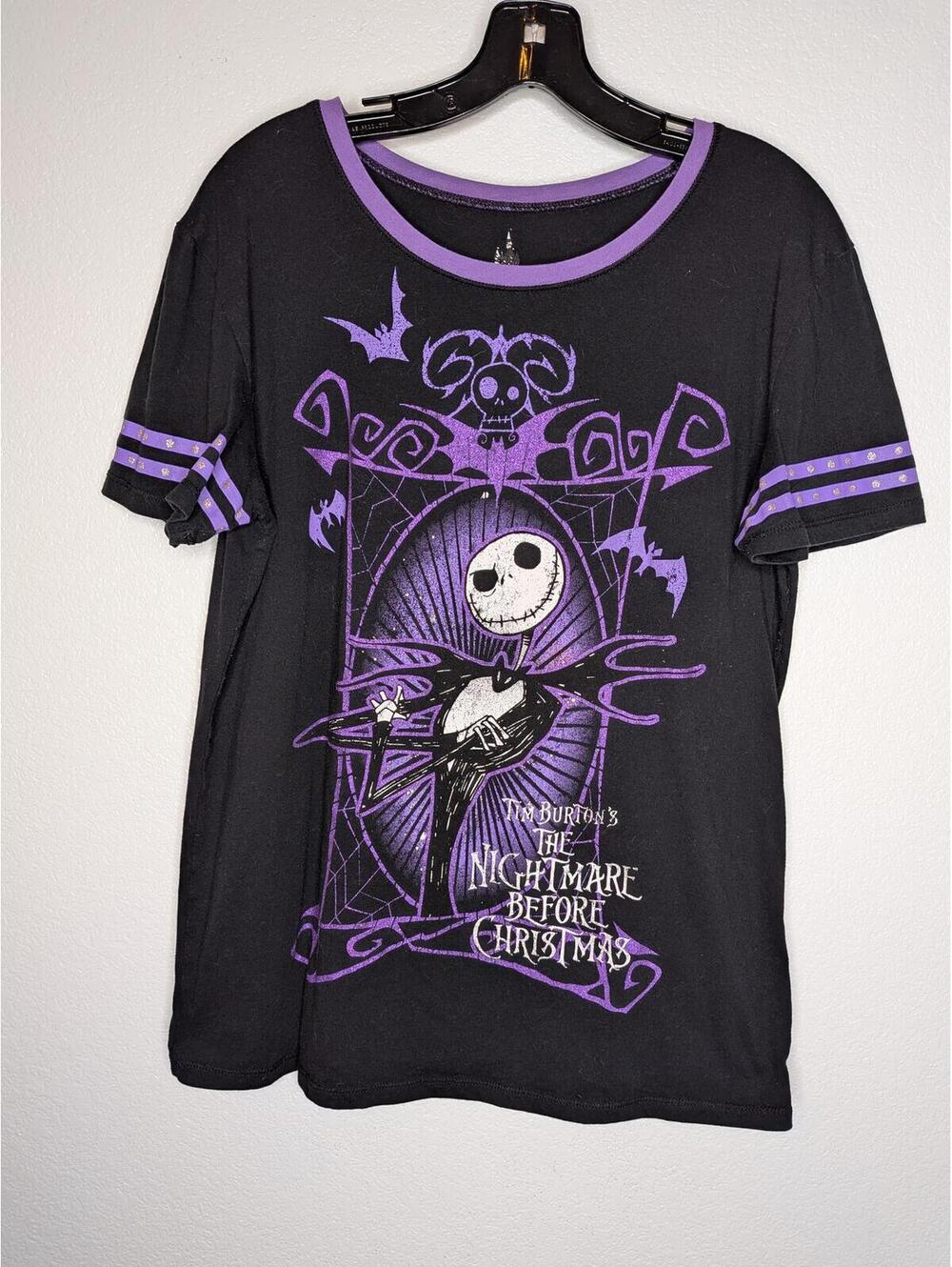 Disney Parks The Nightmare Before Christmas Tshirt Black Purple Women's Large